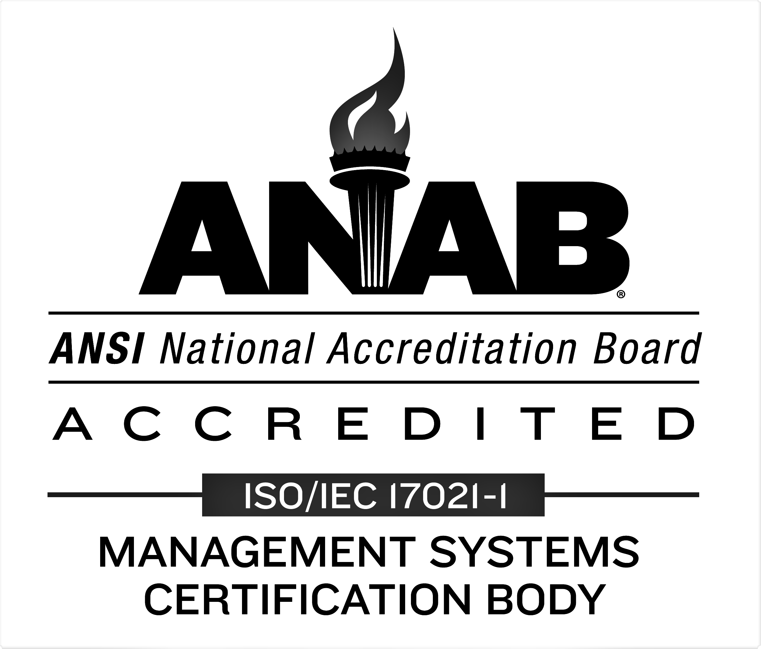 ANAB accredited management systems logo